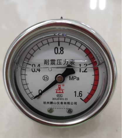 杭州鹤山仪表压力蒸汽灭菌器配件注油耐震压力表0-1.6MPaYM60M14