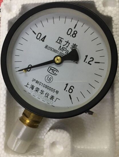 上海荣华压力表0-1.6压力蒸汽灭菌器消毒锅配件Y100 M20*1.5