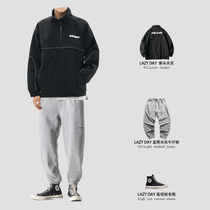 LAZY DAY autumn and winter sports jacket mens set with handsome loose jacket Ruffian handsome casual pants suit