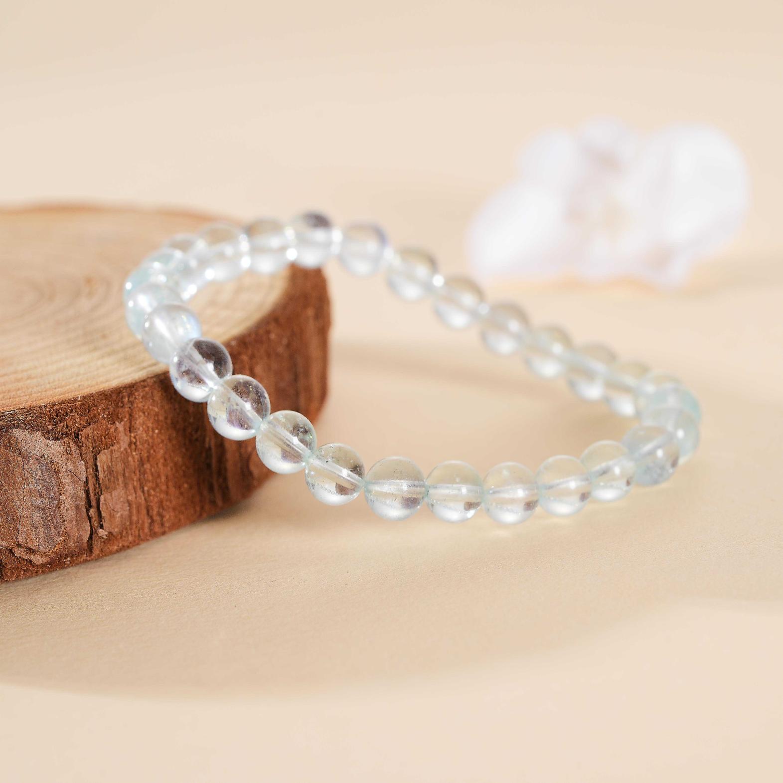 ブラジル産アイスシーエメラルドブレスレット、純粋な天然フレッシュグリーンアイスシーエメラルドブレスレット、ベリル