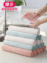 Household rags kitchen non-oil dishwashing towels housework cleaning towels no hair oil water thickened dishwashing cloth
