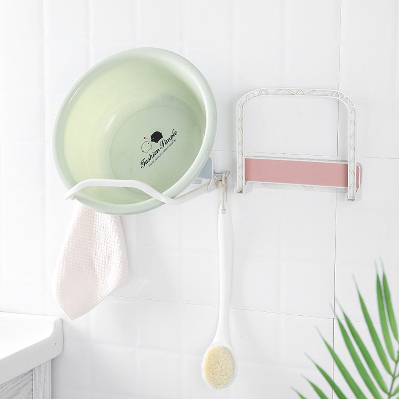 Eurostyle Bathroom Face Basin Rack Kitchen Wall-mounted Washbasin Hook Dressing Room Free of perforated containing shelves Multi-functional shelve