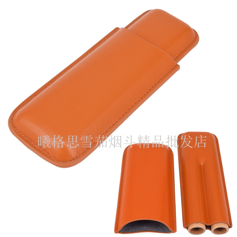Travel portable 2 Loading Moisturizing Sleeve Cuba Cigar Tobacco Accessories Cigar Moisturizing Tube Leather Sleeve