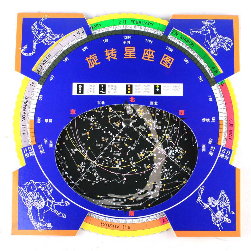 Rotating Star Chart Constellations Astrological Observation Activity Astrogram Disc Finographic Printing to increase Thickened Starry Sky