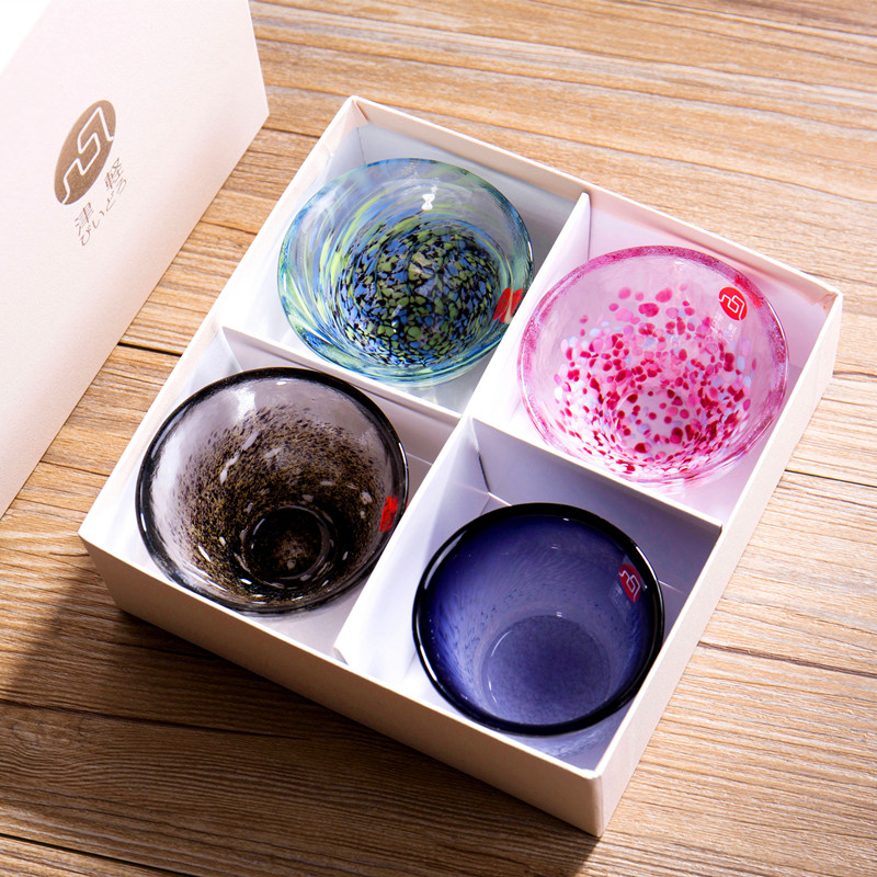 Japan imports Zinlight hand glass Japanese colored wine cup suit wedding birthday gift glass