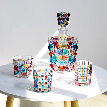 Zecchin ມື painted crystal glass ແກ້ວເຫຼົ້າຂາວ