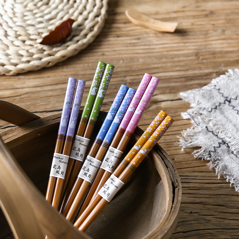 Japanese imports sunlife day style pointed hexagonal chopsticks Home chopsticks 5 Double mounted high temperature resistant and washable