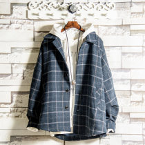 Sugar rose retro plaid jacket male and female students 2021 spring and autumn Korean version loose tide port wind jacket