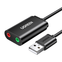 녹색 네트워크 USB 사운드 카드 컴퓨터 외부 헤드셋 변환기