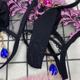 Sexy embroidered open-flap diamond-encrusted thong cross-dressing transvestite JJ set couple's sexy exquisite lace hollow panties