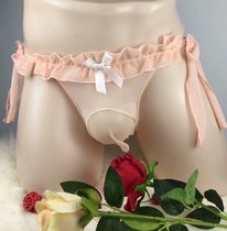 Day Lace Lace strap Underpants Changing Dress Fake Lady Large U Type JJ Set Transparent Mesh Yarn Lotus Leaf Edge Low Waist Sexy Briefs