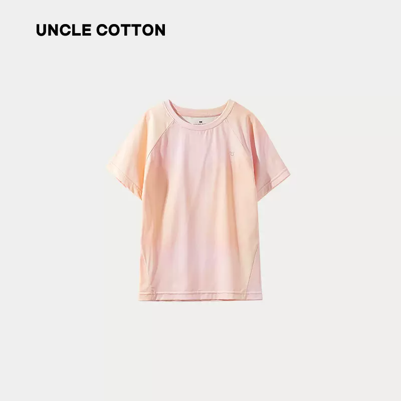 棉叔叔女童凉感满印防晒运动短袖T恤