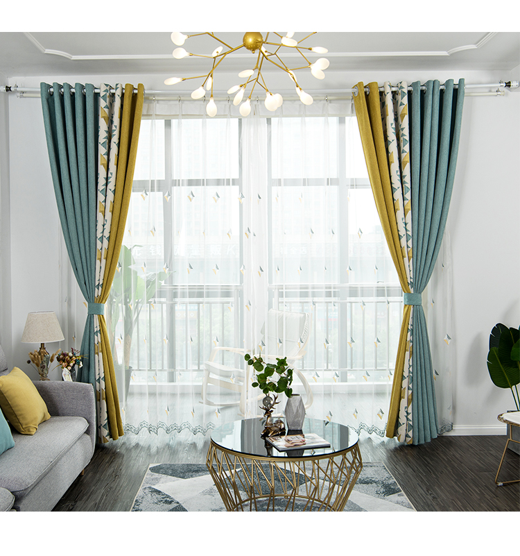 Hiện đại Bắc Âu đơn giản chenille liền mạch màn rèm vải kết thúc cửa sổ phòng khách phòng ngủ màu nắng - Phụ kiện rèm cửa thanh treo rèm cửa chính