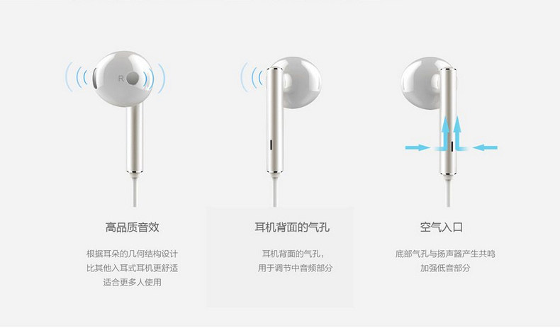 Проводные HiFi наушники 荣耀am115原装半入耳式手机耳机mate9/p9/p10plus/v8/v9/nove2畅 Honor