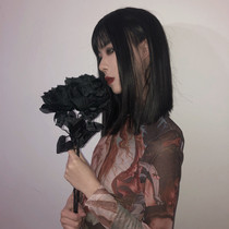 Dark girl Gothic style cos photo props Simulation fake flowers Realistic fake flowers noble flannel shooting props