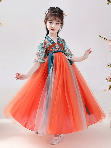 Династия Хань, новинка 2025 года, летняя китайская одежда для девочек, детский костюм в древнем стиле, костюм супер феи Тан, летний костюм