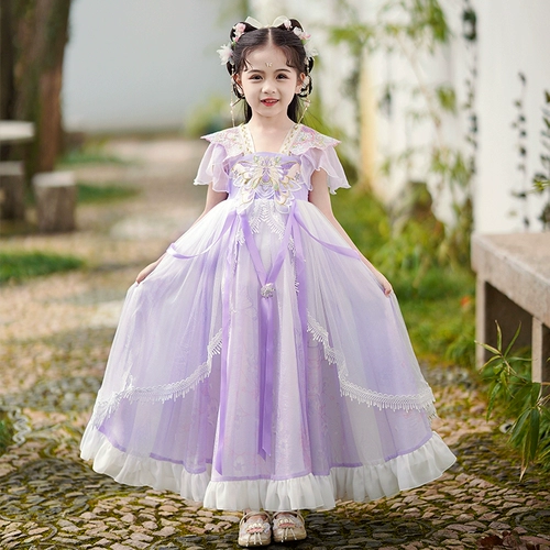 Летнее ханьфу, детский костюм, наряд маленькой принцессы, юбка