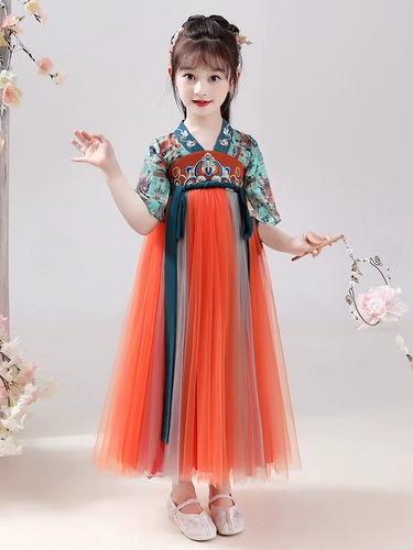 Династия Хань, новинка 2025 года, летняя китайская одежда для девочек, детский костюм в древнем стиле, костюм супер феи Тан, летний костюм