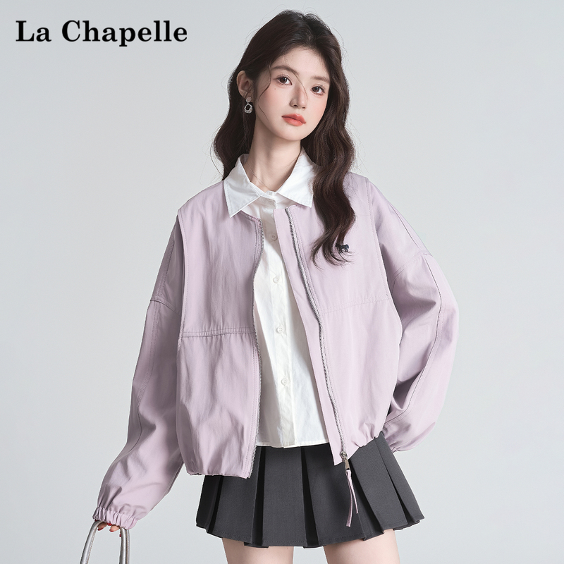 La Chapelle Korean-Style Design Round-Neck Jacket for Women 2026 Spring New Loose Casual Slimming Jacket Top