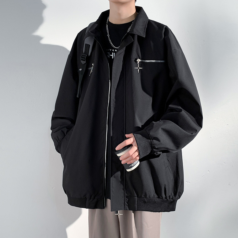 Spring and Autumn Jacket for Men, American Style Trendy Lapel Casual Coat, Loose and Versatile, Cool and Handsome, Korean Design Top Spring and Autumn Jacket for Men, American Style Trendy Lapel Casual Coat, Loose and Versatile, Cool and Handsome, Korean Design Top