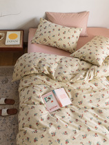 Retro Fields Garden Small Broken Flowers Bed Four Pieces Of Pure Cotton Full Cotton Ladies Wind Bed Accessories Three Sets Bed Linen Bed