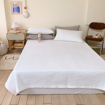 Korean style simple cotton wash cotton bed cover cotton solid color padded sheets summer air conditioning quilt multifunctional blanket