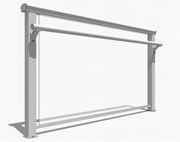 T218园林景观栏杆扶手SU模型玻璃栏杆护栏楼梯扶手不锈钢...-29