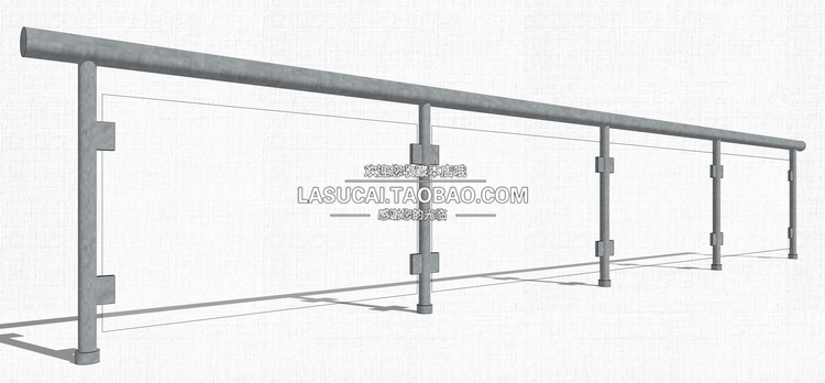 T213不锈钢玻璃栏杆SU模型现代扶手su围挡围栏景观sketchup组...-14