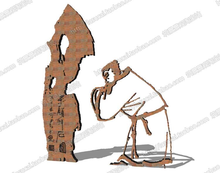 SU组件Sketchup草图大师景观模型欧式中式现代异型人物雕塑...-15