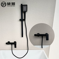 Home Simple Black Lift Shower Shower Shower FULL COPPER WATER MIXING VALVE TOILET INTO WALL-TYPE BATHTUB TAP