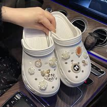 Japanese GP Xiaoxiangfeng wears hole shoes womens summer muffin bottom thick bottom non-slip beach shoes Baotou sandals and slippers