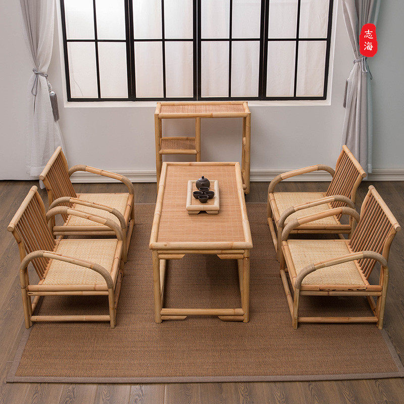 Simple tatami tea few bamboo vine window table Japanese small tea few solid wooden table Zen tea table combination tables