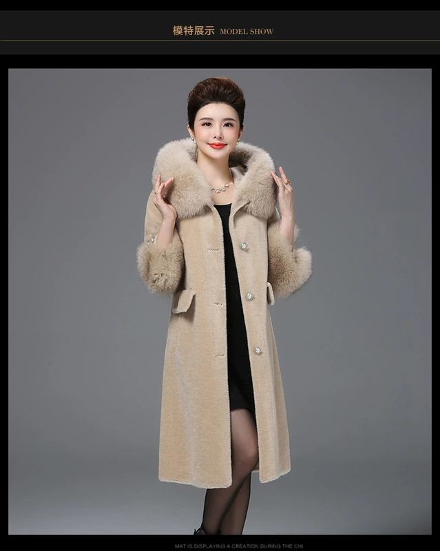 2018 phụ nữ mới dài lông cừu cắt lông cáo lông lông một mảnh nhung lông lông - Faux Fur