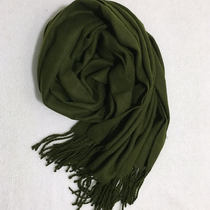 New mens solid color army green scarf Korean version of autumn and winter thickened warm female shawl couple dual-use long section student