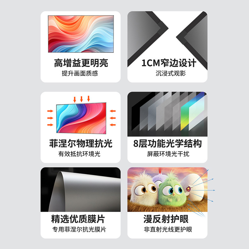 抗光幕布天花板来了！200寸画框幕799元，当贝海信直接封神_幕布_淘宝数码网