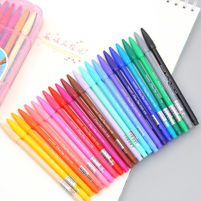 Korea Munamei 3000 fiber color neutral pen soft head hand account hook line water-based pen 12 24 36 48 colors