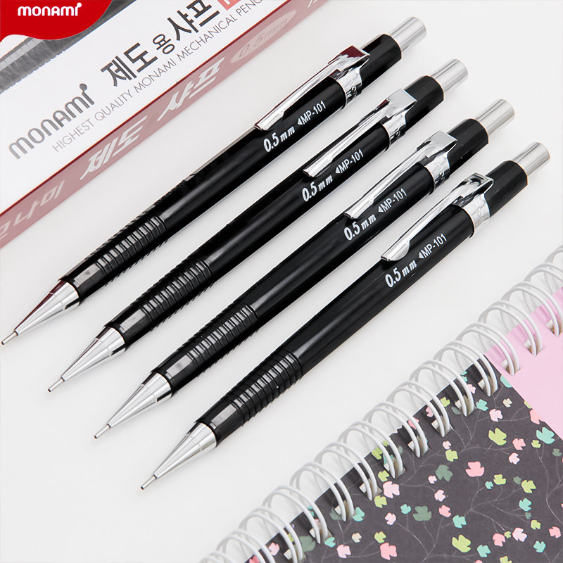 Korea Import Stationery Mulina Beauty Monami Black Pole HB Students Press Action With Automatic Pencil Activity Pencil