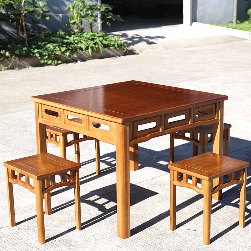 Nanzhu Chinese Imitation Antique Dining Table Quadrilateral Table Casual Card Table Tea Water Table Eight Fairy Table Brief Small Family Dining Table