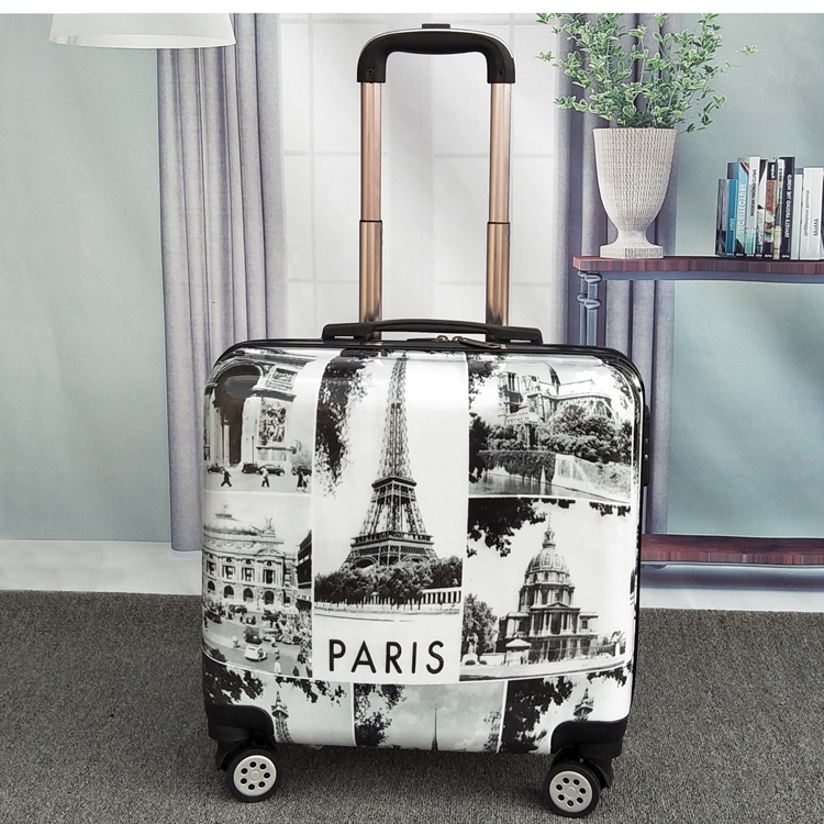 Phim hoạt hình Xe đẩy Hành lý Nữ Nhỏ 18 inch Hộp nội trú Hộp Mật khẩu Nam Du lịch Hàn Quốc Nhẹ 20 Inch vali supreme