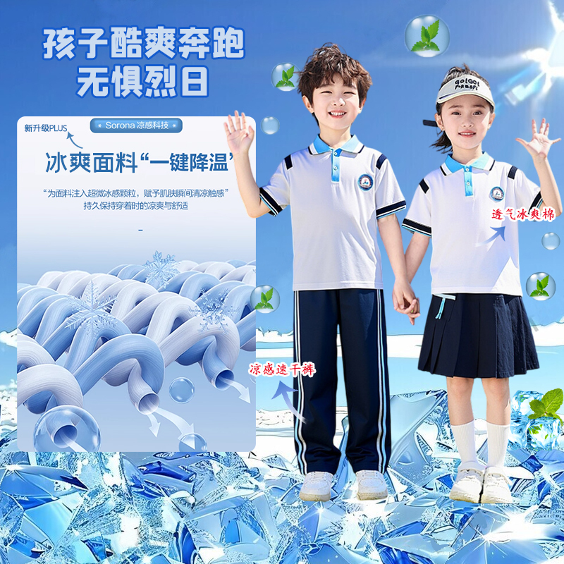 Zhangzhou Second Experimental Primary School Jingshan Branch Summer Short-Sleeved Shorts Skirt Unisex School Uniform Autumn and Winter Style