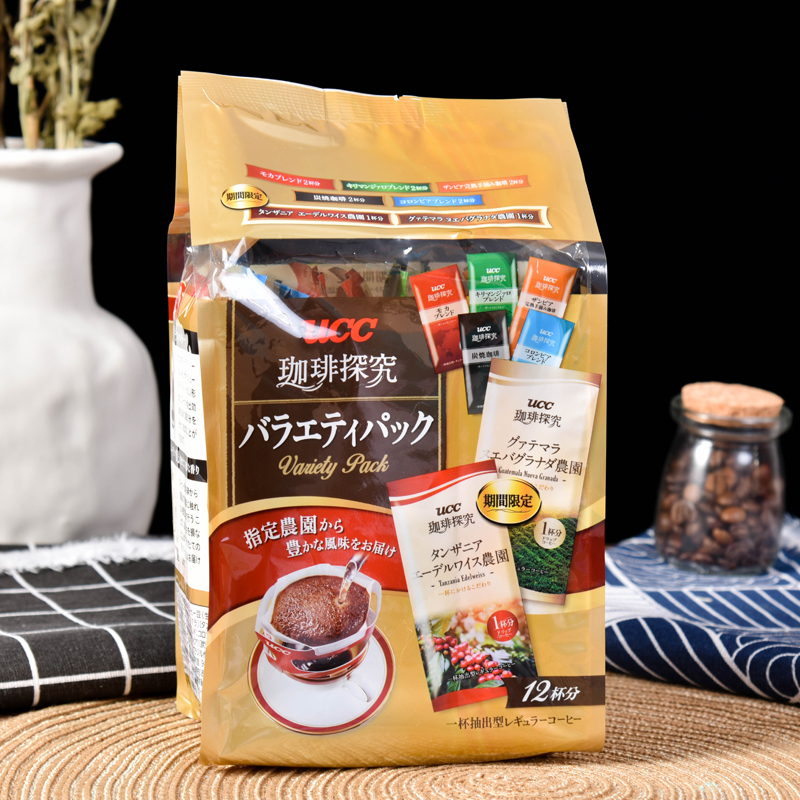 Japan imported UCC coffee to explore GOLD gold filter drip ear-mounted black coffee 7 kinds of 12 bags
