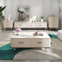 Modern minimalist marble TV cabinet Tea Table Composition Suit Individuality Home Nordic Living Room Lockers Furniture Storage