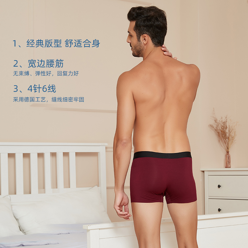 Đức Shuya quần lót mens 2 cặp 16467T mới 80S siêu mịn Mordale thở không dấu vết quần short góc phẳng.