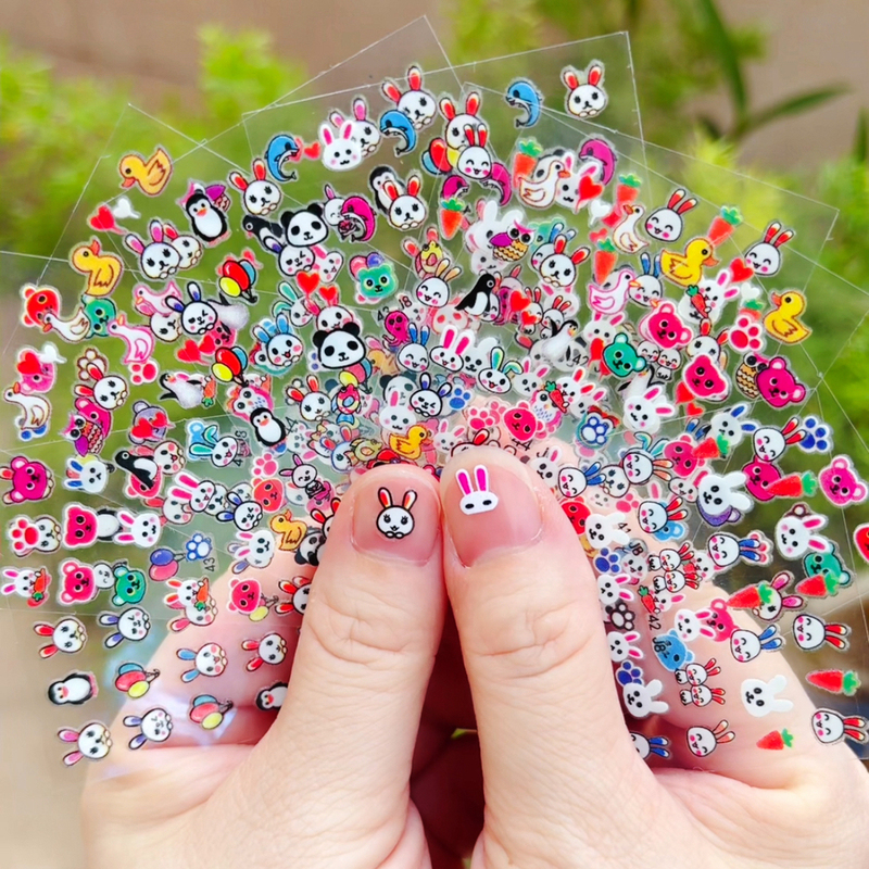 Children's Nail Stickers, Girls' Luminous Nail Stickers, Baby's Luminous Finger Nail Stickers, Little Rabbit Fruit Nail Stickers