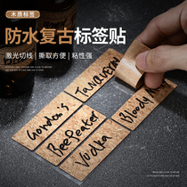 Bar wine bottle label stickers Wooden Label Stickers Waterproof Stickler Leather Record Wine Water Post Mug Purpose Recognition Sticker