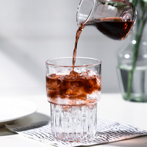 ins Net Red Cafe stripe glass coffee cup cold cup cold Cup breakfast cup tea Milk Cup