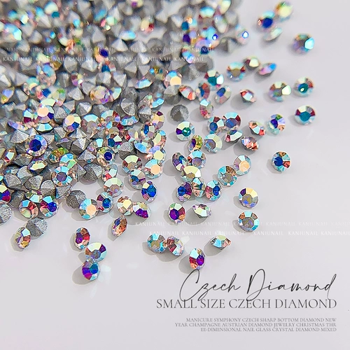 Бриллиантовый маленький трехмерный стеклянный алмаз для маникюра со стразами для ногтей, популярно в интернете