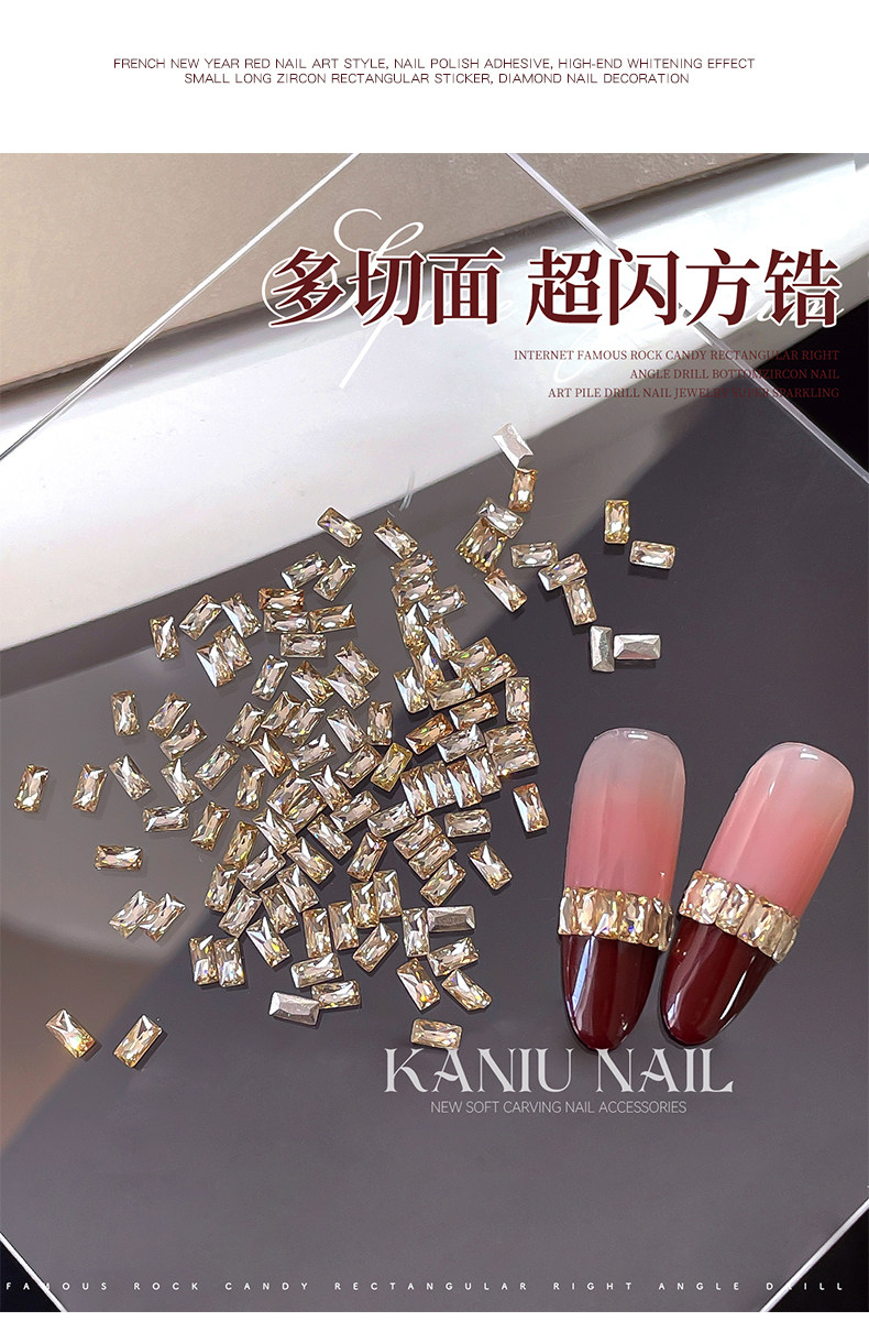 Silver Nail Art Rhinestones 5A K9 Crystal Long Strip - Detail image 3