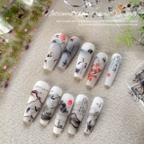 Наклейка для маникюра, целлофан в стиле древности, наклейки для ногтей, украшение для ногтей, 2025 года, новая коллекция