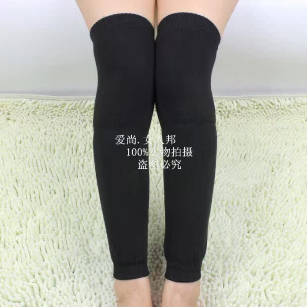 Mùa thu và mùa đông dày lên ấm áp cộng với đầu gối nhung xà cạp đơn giản Phiên bản Hàn Quốc của đôi tất nữ chân già lạnh lùng đặt unisex vớ đầu gối lót bông thu đông